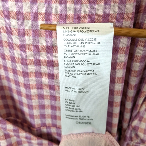 Urban Outfitters Zina Pink Check Sleeveless Wrap Midi Dres - Picture 13 of 15